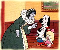Milady talks to Dogtanian's children